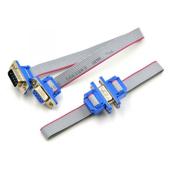 Male To Female DB9 Ribbon Cable 28AWG