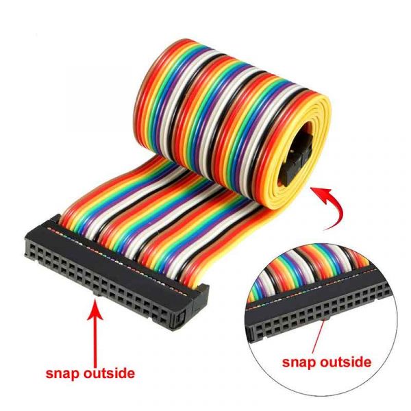 IDC 34 Pins Wire Flat Rainbow Ribbon Cable