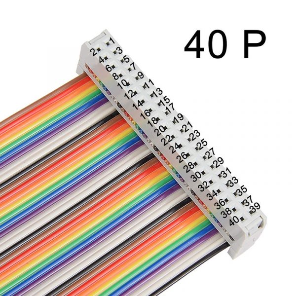 40 Pins Flat Multicolored Rainbow Ribbon Cable